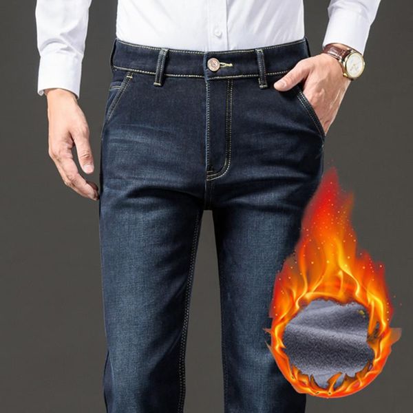 men's jeans 2021 winter brand fleece thick warm fit straight classic business waist stretch, Blue
men's jeans 2021 winter brand fleece thick warm fit straight classic business waist stretch, Blue