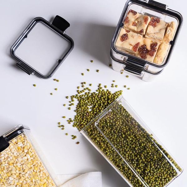 storage bottles & jars 85ac clear sealed box kitchen grain plastic container stackable square nut snack tank organizer with locks
storage bottles & jars 85ac clear sealed box kitchen grain plastic container stackable square nut snack tank organizer with locks
