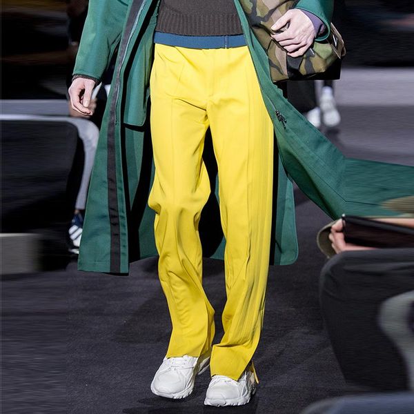 men's pants 2021 show spring summer thin candy pleated casual, Black 
men's pants 2021 show spring summer thin candy pleated casual, Black