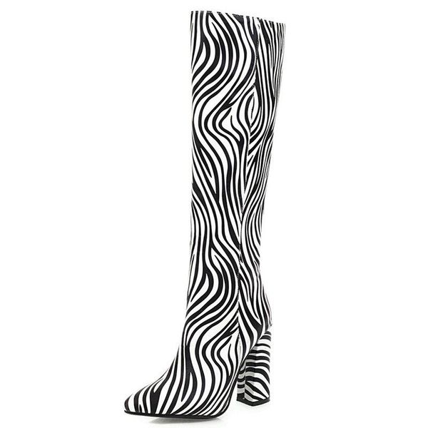 boots 2021 zebra stripes fashion women square high heels knee faux leather spring autumn ladies shoes white, Black
boots 2021 zebra stripes fashion women square high heels knee faux leather spring autumn ladies shoes white, Black