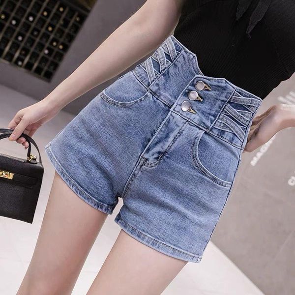 women's jeans korean style ultra high waist three-button denim shorts 2021 summer versatile loose straight pants fashion, Blue
women's jeans korean style ultra high waist three-button denim shorts 2021 summer versatile loose straight pants fashion, Blue