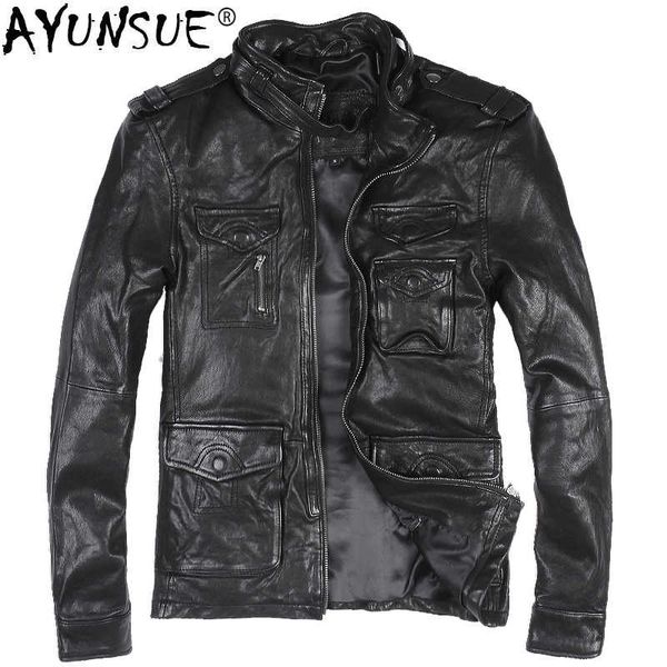 ayunsue genuine leather jacket men real sheepskin coat motorcycle jacket man vintage leather jackets veste cuir homme 813 kj1932, Black
ayunsue genuine leather jacket men real sheepskin coat motorcycle jacket man vintage leather jackets veste cuir homme 813 kj1932, Black