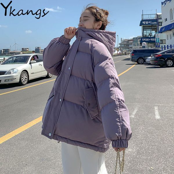 2021 women winter parkas solid thick warm hooded jacket coat korean style loose students clothes fashion outwear streetwear cjgp, Black
2021 women winter parkas solid thick warm hooded jacket coat korean style loose students clothes fashion outwear streetwear cjgp, Black
