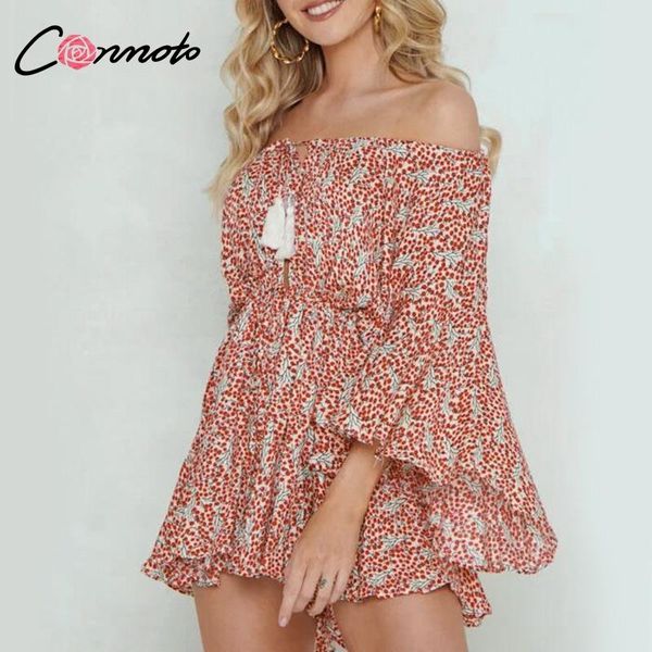 women's jumpsuits & rompers conmoto boho ruffles women 2021 autumn playsuit flare sleeve floral off shoulder casual short jumpsuit, Black;white
women's jumpsuits & rompers conmoto boho ruffles women 2021 autumn playsuit flare sleeve floral off shoulder casual short jumpsuit, Black;white