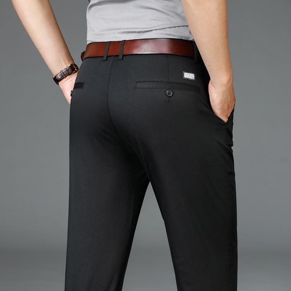 men's pants 2021 autumn casual striped business high-quality fashion trousers men clothes, Black
men's pants 2021 autumn casual striped business high-quality fashion trousers men clothes, Black