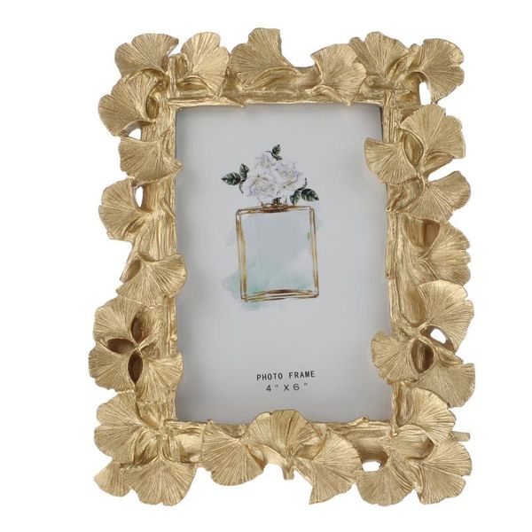 frames retro po frame deskpicture creative gold gingko leaf holder