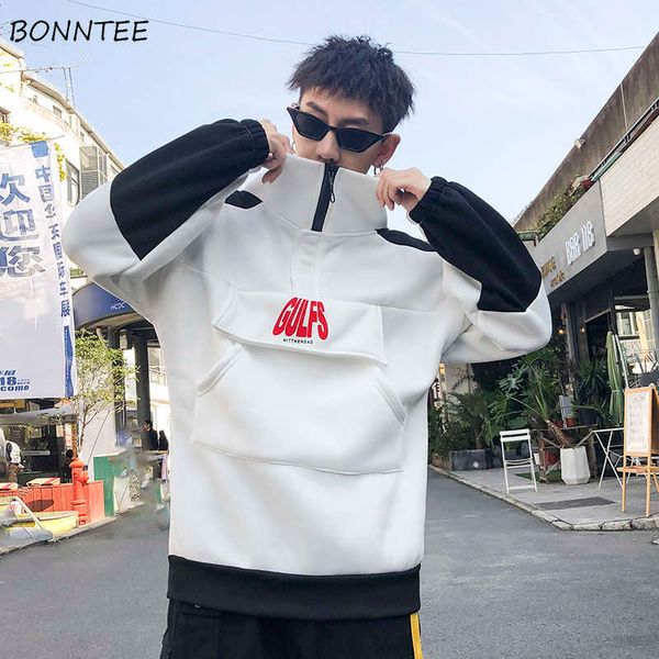 men's hoodie, stand collar, zipper, thickened splicing, simple, ulzzang, lovers, printed letters, harajuku, fashion outdoor clothing, w, Black
men's hoodie, stand collar, zipper, thickened splicing, simple, ulzzang, lovers, printed letters, harajuku, fashion outdoor clothing, w, Black