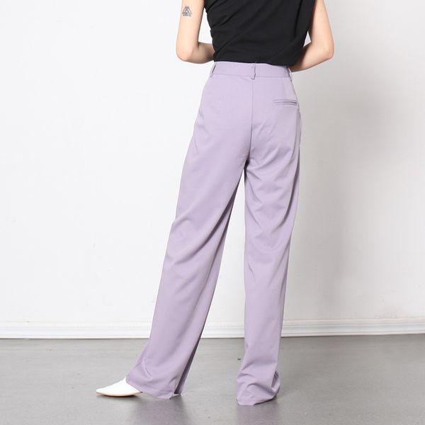 elegant casual trousers for women high waist button oversized straight pants female 2021 spring fashion new, Black;white
elegant casual trousers for women high waist button oversized straight pants female 2021 spring fashion new, Black;white
