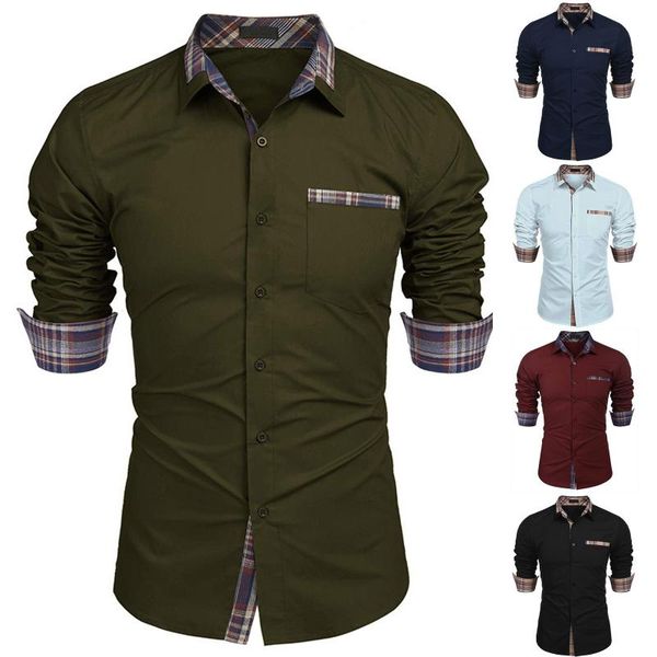 men's casual shirts plus size men long sleeve 2021 fashion slim business high-end british style shirt camiseta masculina, White;black
men's casual shirts plus size men long sleeve 2021 fashion slim business high-end british style shirt camiseta masculina, White;black