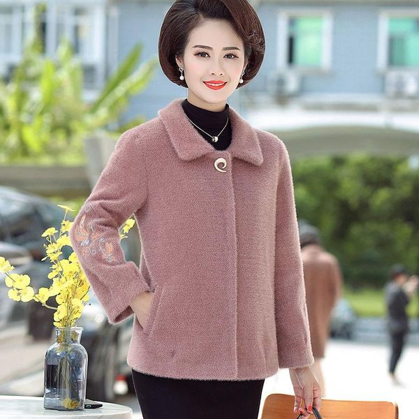 women's wool & blends women winter thick imitation jacket middle-aged mother large size outerwear female casual long sleeve warm co, Black
women's wool & blends women winter thick imitation jacket middle-aged mother large size outerwear female casual long sleeve warm co, Black