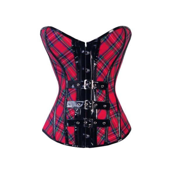 bustiers & corsets women bustier red plaid corset with pvc buckles lace up gothic overbust, Black;white
bustiers & corsets women bustier red plaid corset with pvc buckles lace up gothic overbust, Black;white