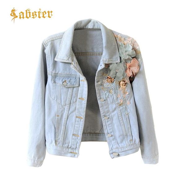 women's jackets autumn spring denim jacket women fashion coats bling sequins long sleeves embroidery basic xz011, Black;brown
women's jackets autumn spring denim jacket women fashion coats bling sequins long sleeves embroidery basic xz011, Black;brown