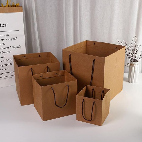 gift wrap 10pcs/lot festival flower packaging kraft bag cake bags diy multifunction recyclable paper with handles
gift wrap 10pcs/lot festival flower packaging kraft bag cake bags diy multifunction recyclable paper with handles
