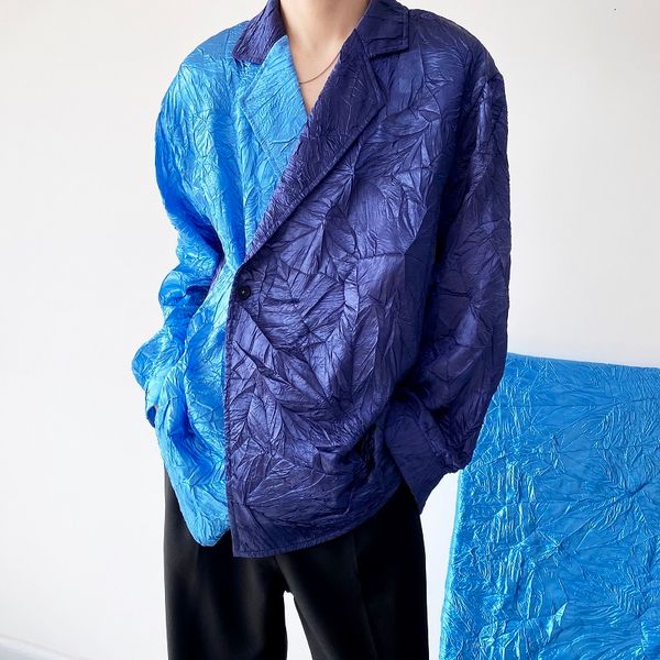 men's casual shirts japanese pleated vintage blazer collar splice color long sleeve loose men streetwear fashion shirt man blouse dtqy, White;black
men's casual shirts japanese pleated vintage blazer collar splice color long sleeve loose men streetwear fashion shirt man blouse dtqy, White;black