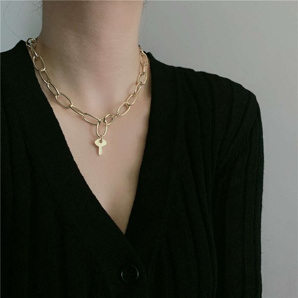 hbp fashion french thick chain lock necklace, clavicle chain, simple and fashionable, same cold style bracelet, Silver
hbp fashion french thick chain lock necklace, clavicle chain, simple and fashionable, same cold style bracelet, Silver