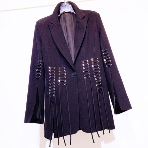 women's suits & blazers arrival fashion blazer women long sleeve stylish rope lacing up split small suit office lady, White;black
women's suits & blazers arrival fashion blazer women long sleeve stylish rope lacing up split small suit office lady, White;black