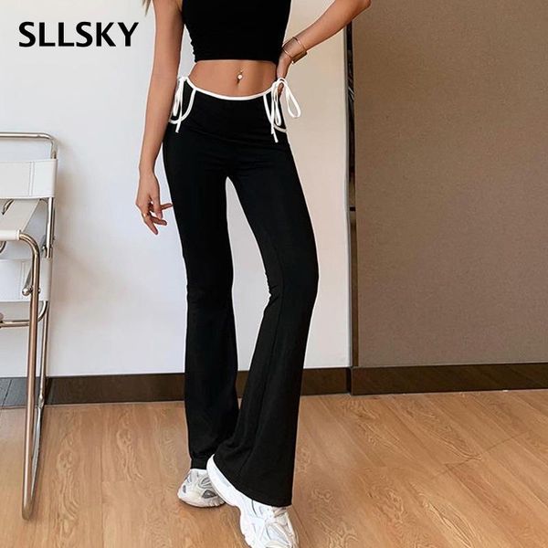women's pants & capris sllsky side bow lace up streetwear straight pant women autumn high waist trousers elastics casual full length, Black;white
women's pants & capris sllsky side bow lace up streetwear straight pant women autumn high waist trousers elastics casual full length, Black;white
