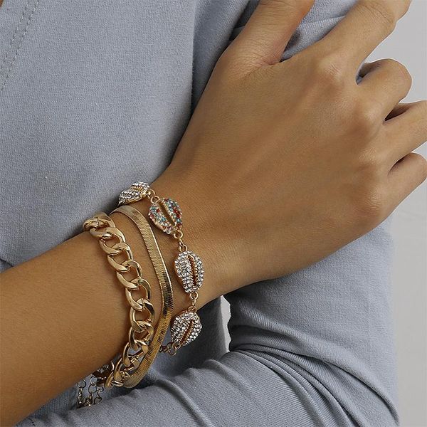 link, chain micro-inlaid color rhinestones mix and match geometric bracelet shell shape fashion trend ladies jewelry personality temperament, Black
link, chain micro-inlaid color rhinestones mix and match geometric bracelet shell shape fashion trend ladies jewelry personality temperament, Black