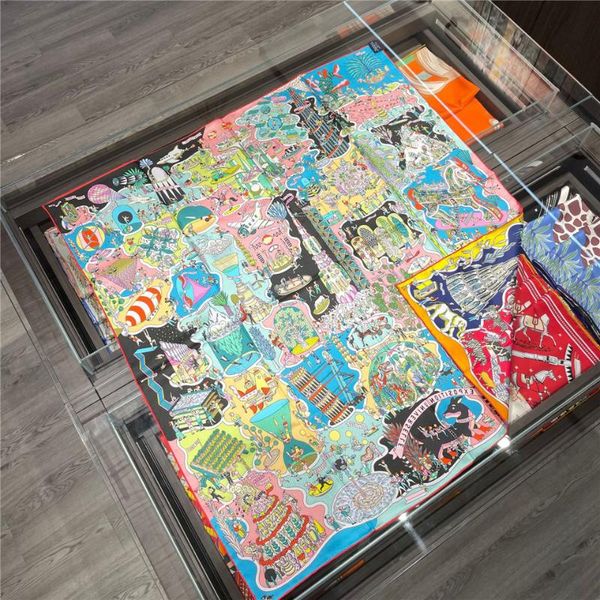 scarves 90cm brand double sided amusement park design 100% natural silk scarf hand rolled edges square women shawl bandana hijab, Blue;gray
scarves 90cm brand double sided amusement park design 100% natural silk scarf hand rolled edges square women shawl bandana hijab, Blue;gray