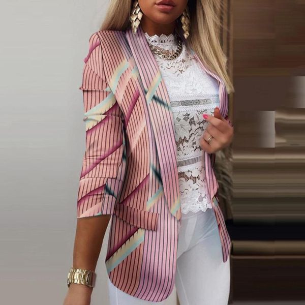 women's suits & blazers elegant blazer women striped print long sleeve turn-down collar coat temperament professional slim suit jacket, White;black
women's suits & blazers elegant blazer women striped print long sleeve turn-down collar coat temperament professional slim suit jacket, White;black