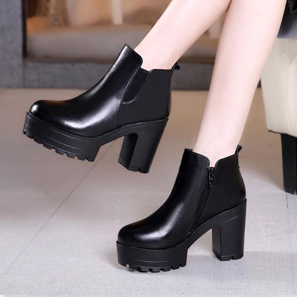 boots large 40-43 high muffin autumn winter thick heel platform and heeled british style barefoot women, Black
boots large 40-43 high muffin autumn winter thick heel platform and heeled british style barefoot women, Black