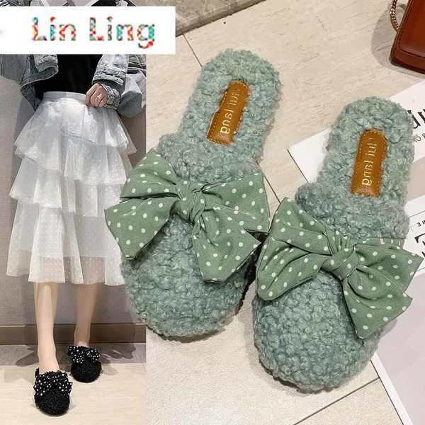 slippers cute dots butterfly-knot house women plush bedroom slip-on half ladies fuzzy slipper curly fur casual shoes, Black
slippers cute dots butterfly-knot house women plush bedroom slip-on half ladies fuzzy slipper curly fur casual shoes, Black