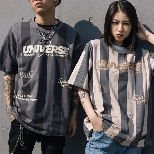 2021 street american retro dark stripe letter gilt print men women fashion summer loose bf style short sleeve t-shirt xycd, White
2021 street american retro dark stripe letter gilt print men women fashion summer loose bf style short sleeve t-shirt xycd, White