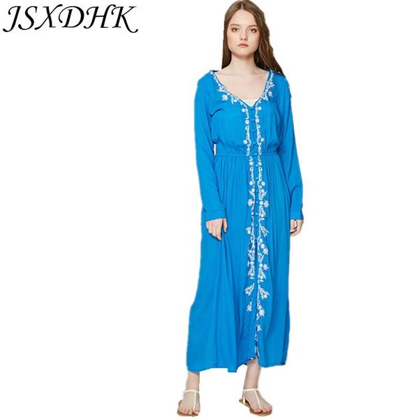 casual dresses jsxdhk embroidery holiday long dress 2021 summer women blue floral single breasted sleeve boho v neck beach maxi, Black;gray
casual dresses jsxdhk embroidery holiday long dress 2021 summer women blue floral single breasted sleeve boho v neck beach maxi, Black;gray
