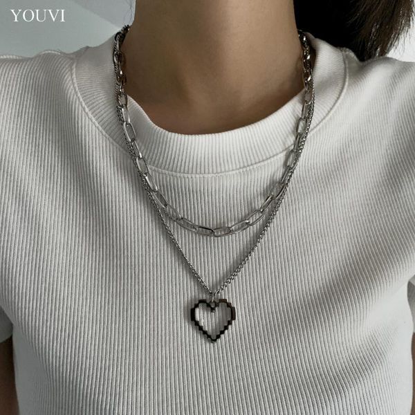chains youvi stainless steel chain heart pendant necklace for women trendy layer love men necklaces couple fashion jewelry 2021, Silver
chains youvi stainless steel chain heart pendant necklace for women trendy layer love men necklaces couple fashion jewelry 2021, Silver