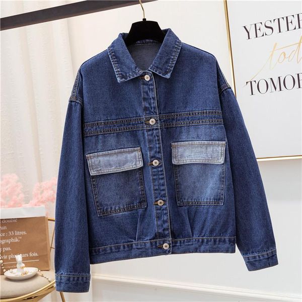 women's jackets 2021 autumn irregular jeans jacket casual woman's denim patchwork loose full sleeve pocket cool coat for woman a05, Black;brown
women's jackets 2021 autumn irregular jeans jacket casual woman's denim patchwork loose full sleeve pocket cool coat for woman a05, Black;brown