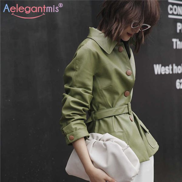aelegantmis women green casual pu leather jacket with belt autumn soft faux jackets ladies single-breasted basic coat 210607, Black
aelegantmis women green casual pu leather jacket with belt autumn soft faux jackets ladies single-breasted basic coat 210607, Black