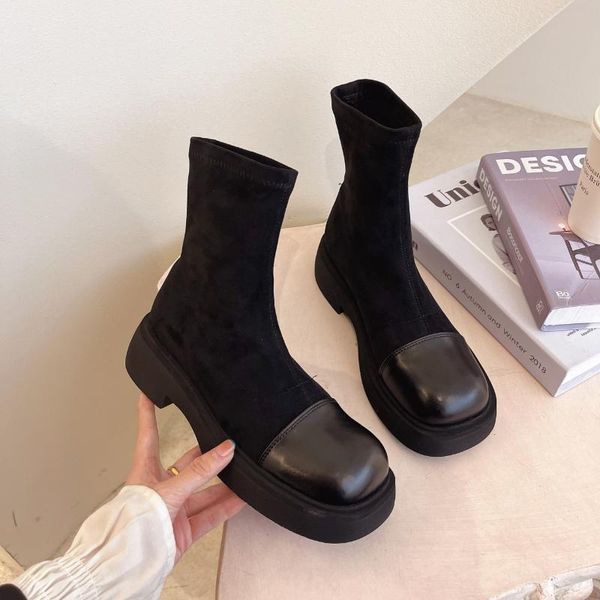 boots women 2021 punk gothic ankle suede platform shoes sleeve botas de mujer for woman's pu, Black
boots women 2021 punk gothic ankle suede platform shoes sleeve botas de mujer for woman's pu, Black