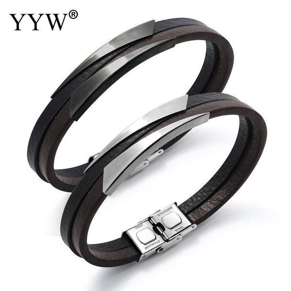 charm bracelets yyw 2021 arrival men titanium steel pu leather bracelet & bangle pulseira masculina trendy male bileklik, Golden;silver
charm bracelets yyw 2021 arrival men titanium steel pu leather bracelet & bangle pulseira masculina trendy male bileklik, Golden;silver