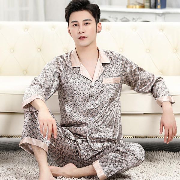 pajama set imitation silk pajamas men cozy soft long sleeve nightgown trousers two pieces sleepwear pyjamas home clothe men's, Black;brown
pajama set imitation silk pajamas men cozy soft long sleeve nightgown trousers two pieces sleepwear pyjamas home clothe men's, Black;brown