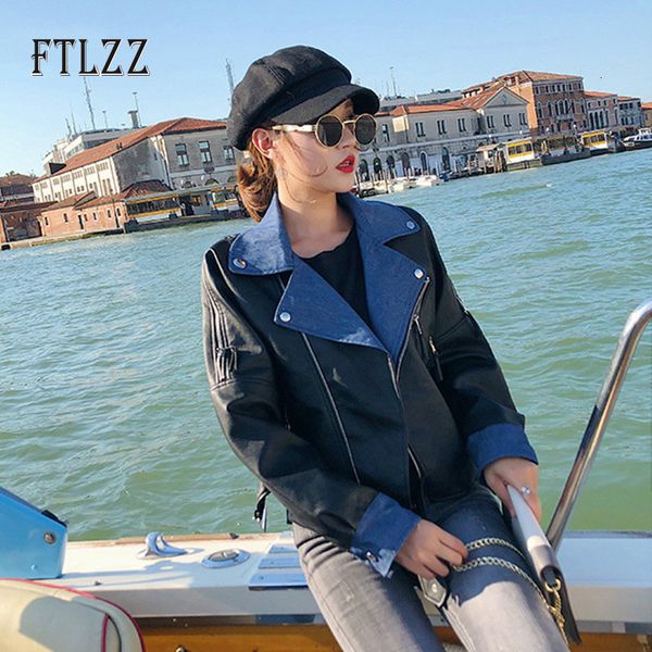 2021 spring autumn women biker moto new streetwear black faux leather jacket female casual turn down collar patchwork short coat 9pod
2021 spring autumn women biker moto new streetwear black faux leather jacket female casual turn down collar patchwork short coat 9pod