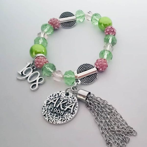 beaded, strands pink green crystal beaded bangle greek sorority charm tassel elastic women bracelet jewelry gift, Black
beaded, strands pink green crystal beaded bangle greek sorority charm tassel elastic women bracelet jewelry gift, Black