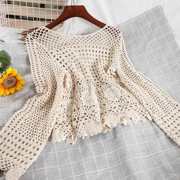 2021 Spring New Arrival Solid Color Mesh Long Vintage Round Collar Loose Top Female Fashion Sweater Gwee, White;black
2021 Spring New Arrival Solid Color Mesh Long Vintage Round Collar Loose Top Female Fashion Sweater Gwee, White;black
