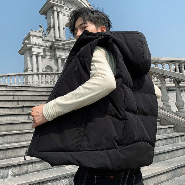 down cotton men's winter big coat youth korean version thickened trend warm vest, Black;white
down cotton men's winter big coat youth korean version thickened trend warm vest, Black;white