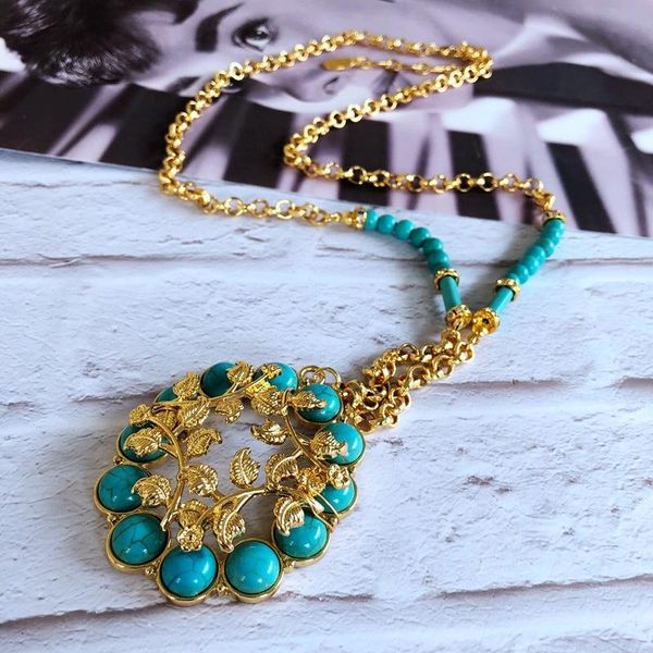 chains size 74.0cm european and american retro electroplating real gold turquoise pendant long necklace for women jewelry, Silver
chains size 74.0cm european and american retro electroplating real gold turquoise pendant long necklace for women jewelry, Silver