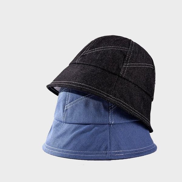 wide brim hats cowboy women's bucket hat splicing style spring and summer panama for girls fashion trend thin face foldable female, Blue;gray
wide brim hats cowboy women's bucket hat splicing style spring and summer panama for girls fashion trend thin face foldable female, Blue;gray
