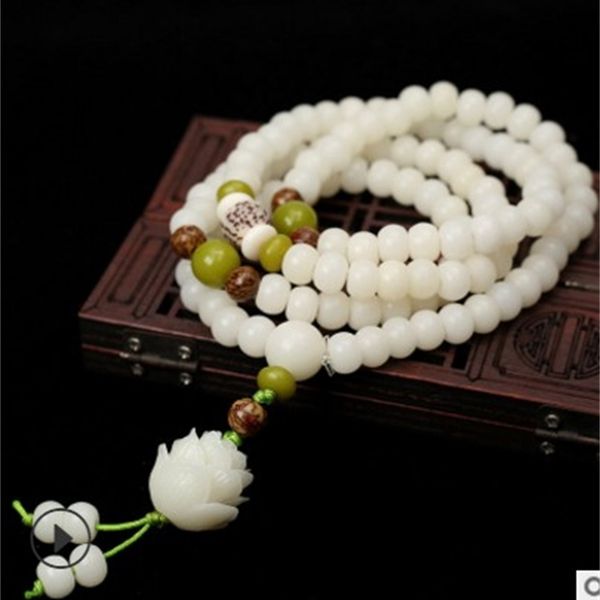 2pcs/lots noble natural white jade 108 beads lady's bracelet up-market products, Black
2pcs/lots noble natural white jade 108 beads lady's bracelet up-market products, Black