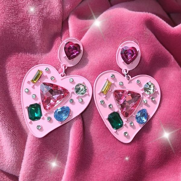 dangle & chandelier y2k jewelry pink heart earrings for women metal harajuku cool vintage colorful crystal earring charms 90s aesthetic gift, Silver
dangle & chandelier y2k jewelry pink heart earrings for women metal harajuku cool vintage colorful crystal earring charms 90s aesthetic gift, Silver