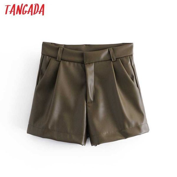 tangada women elegant solid faux leather shorts female retro casual shorts pantalones qn38 210609, White;black
tangada women elegant solid faux leather shorts female retro casual shorts pantalones qn38 210609, White;black