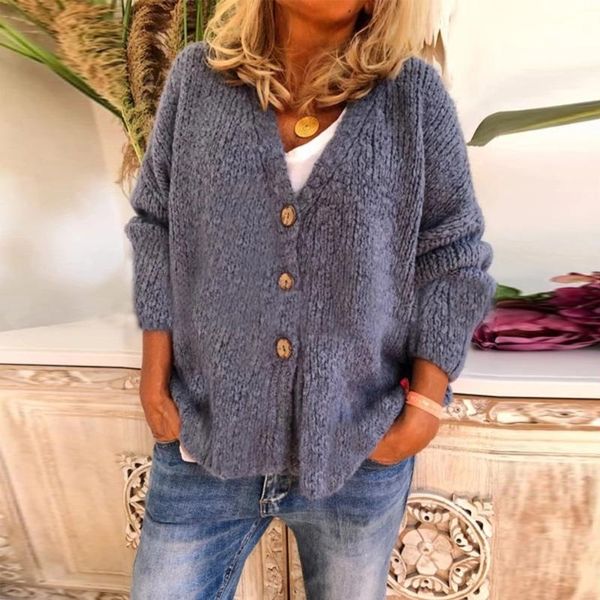 women's sweater coat casual solid soft cozy single breasted ladies clothing v-neck long sleeves button loose female sweater, White
women's sweater coat casual solid soft cozy single breasted ladies clothing v-neck long sleeves button loose female sweater, White