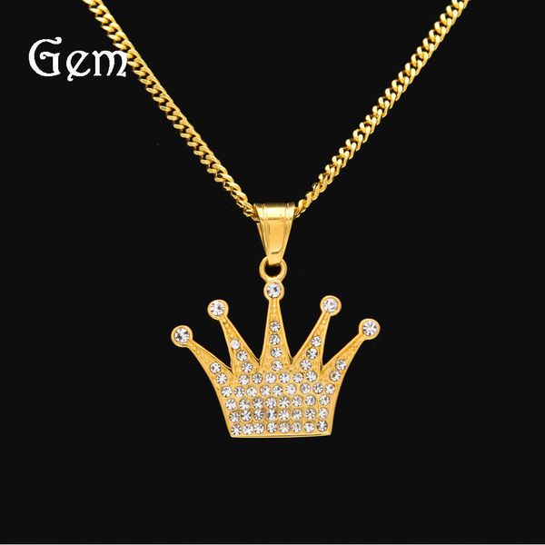 hip hop crown diamond pendant crown stainless steel color preserving men's pendant chic, Silver
hip hop crown diamond pendant crown stainless steel color preserving men's pendant chic, Silver
