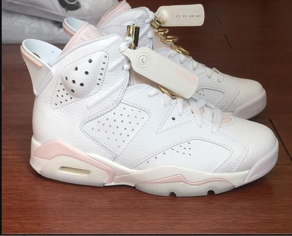 6 gold hoops men basketball shoes 6s white barely rose-sail-metallic mens womens outdoor sneakers trainers sports dh9696-100, Red;white
6 gold hoops men basketball shoes 6s white barely rose-sail-metallic mens womens outdoor sneakers trainers sports dh9696-100, Red;white