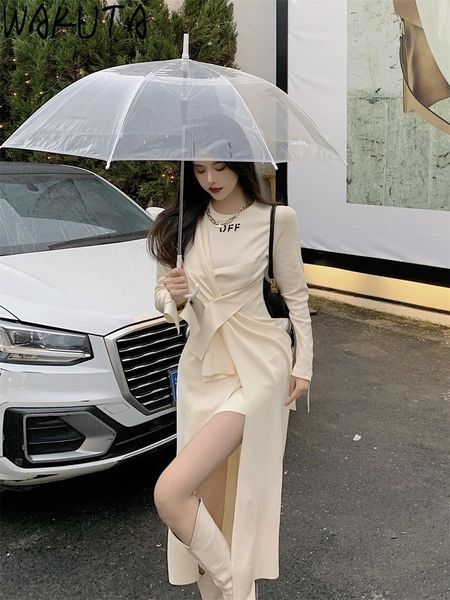 casual dresses wakuta apricot asymmetry midi dress empire ladies street chic high split letter long sleeve for female korean, Black;gray
casual dresses wakuta apricot asymmetry midi dress empire ladies street chic high split letter long sleeve for female korean, Black;gray