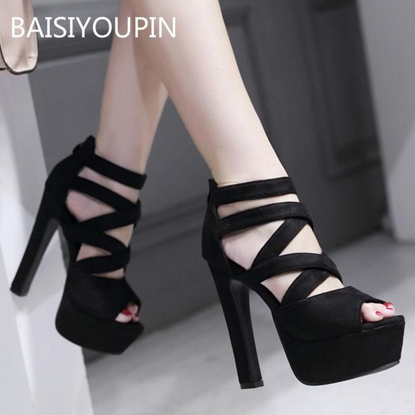 dress shoes women sandals flock peep toe platform openwork bar catwalk thick 13.5cm high heel nightclub female, Black
dress shoes women sandals flock peep toe platform openwork bar catwalk thick 13.5cm high heel nightclub female, Black