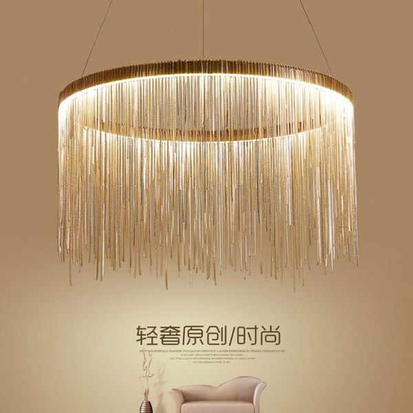 pendant lamps modern luxury tassel chain round led chandelier nordic design stainless steel gold silver single ring dining
pendant lamps modern luxury tassel chain round led chandelier nordic design stainless steel gold silver single ring dining