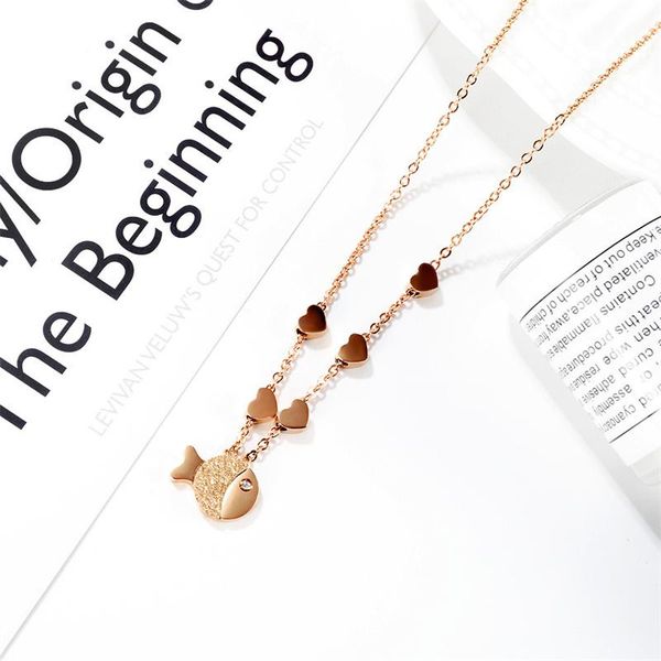 pendant necklaces fashionable female joker character set crystal fish clavicle chain stainless steel love titanium, Silver
pendant necklaces fashionable female joker character set crystal fish clavicle chain stainless steel love titanium, Silver